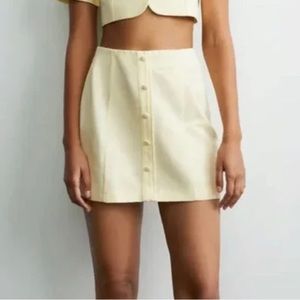 Zara Yellow Button Down skirt